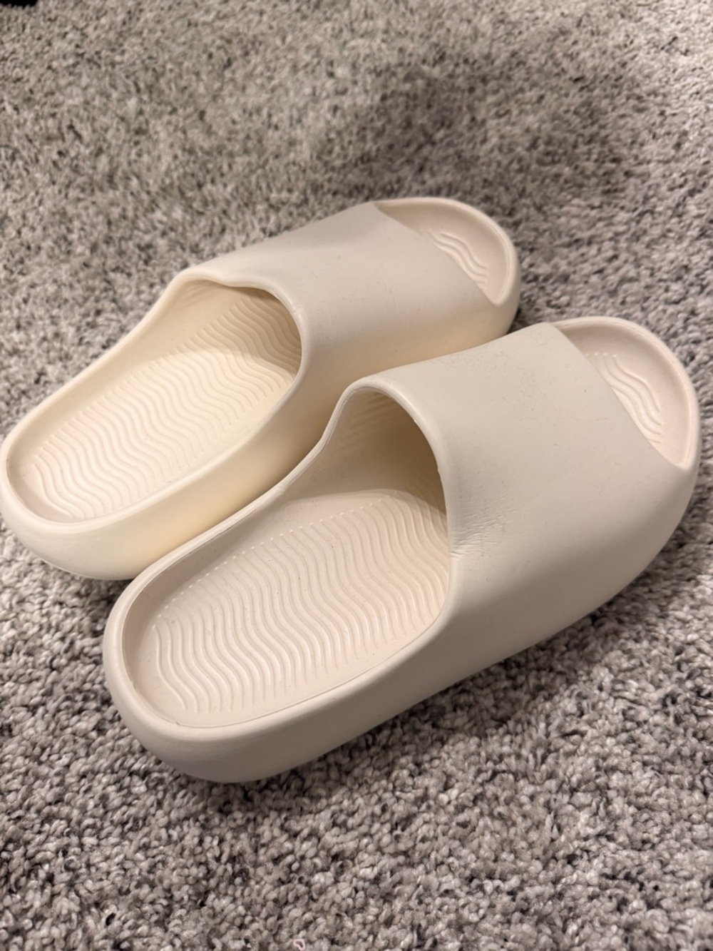 Cream Foam Slide Sandals